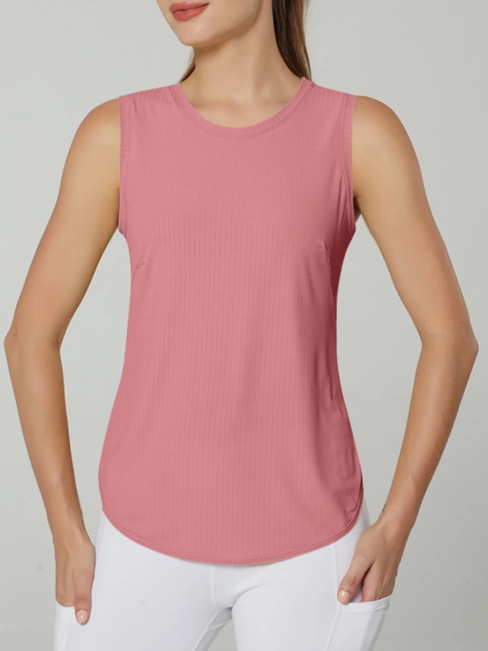 NWT Sleeveless Ribbed Tank Top - Dusty Rose
